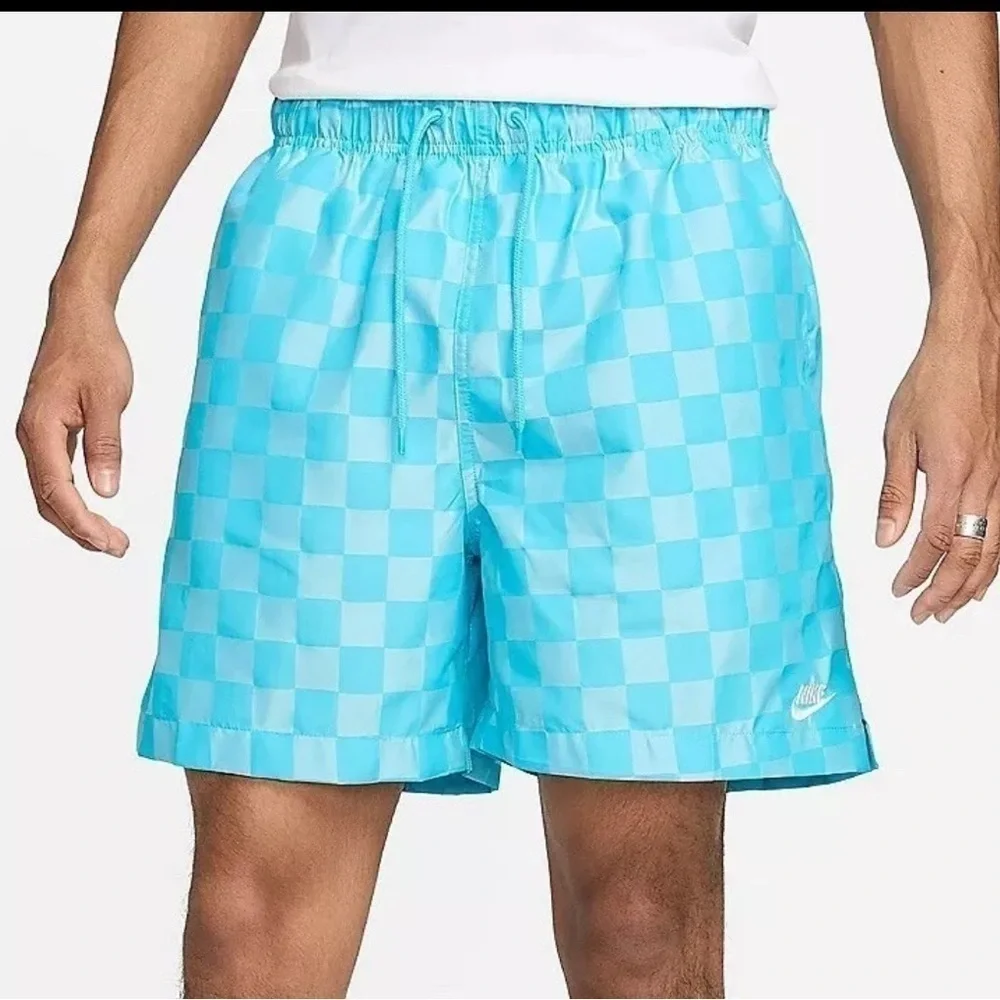 Nike Men's Checkers Club Flow Short, Woven Bright Blue, Size , New - Picture 6 of 7